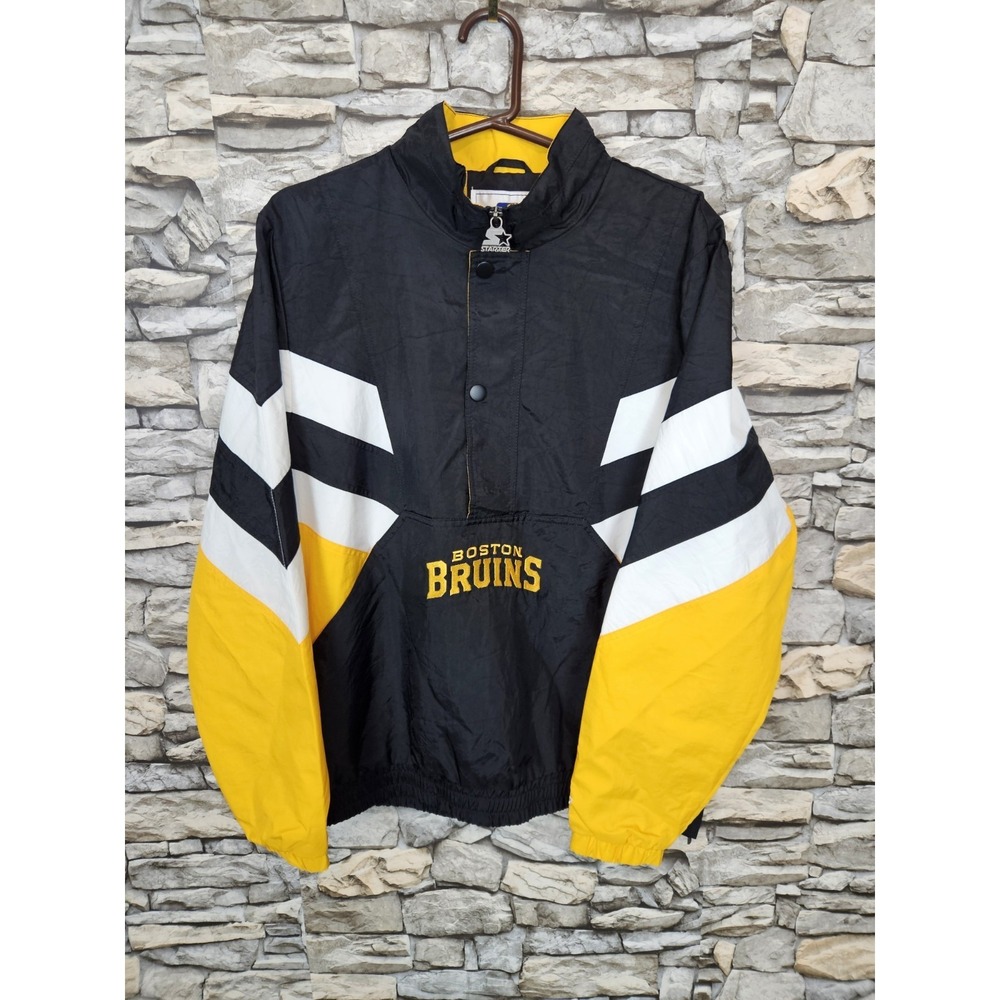 Starter Youth Boston Bruins Embroidered Jacket Windbreaker 1/2 Zip Large (16-18) - Picture 2 of 16